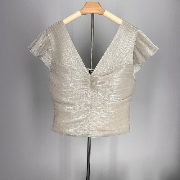 Express Tops - NWT Express Champagne Top | Ruffle Sleeves | Women's M | Balletcore Whimsical